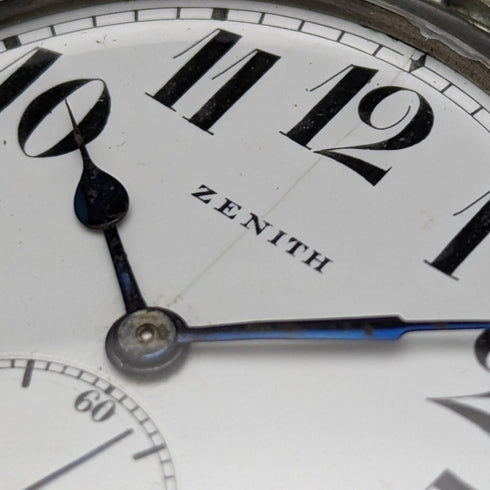 1914年頃 アンティーク ゼニス 懐中時計 合金ケース 動作良好